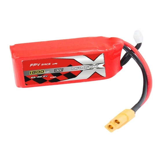 6S-22.2V 1800mAh 130C FPV Racing Lipo-batteri