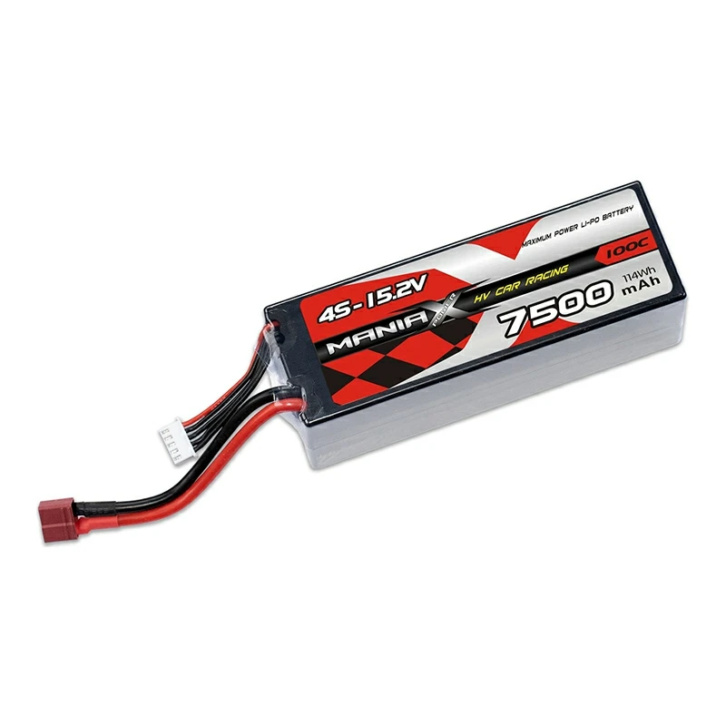 HV Lipo 4S-15.2V 7500mAh 100C Hardcase racerbilbatteri